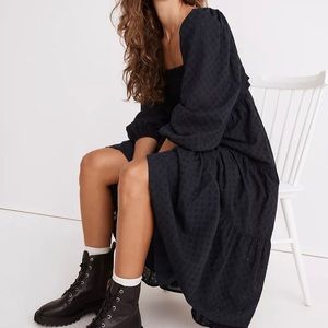 NWT Madewell Lucie Cutout Back Midi Dress Navy Small